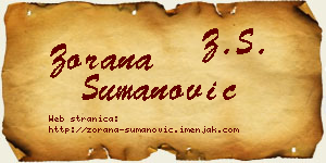 Zorana Šumanović vizit kartica